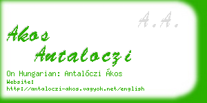 akos antaloczi business card